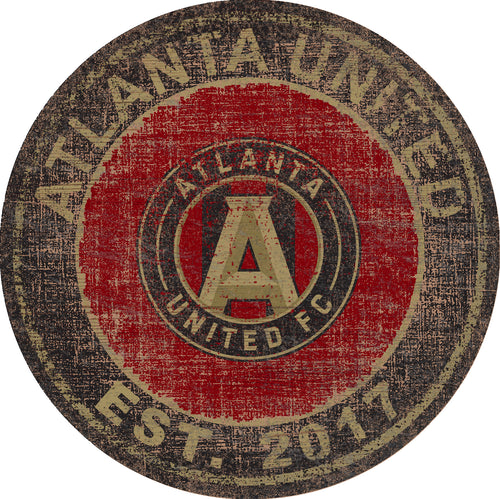 Atlanta United Heritage Logo Round Wood Sign - 24