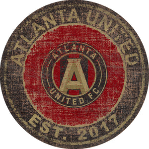 Atlanta United Heritage Logo Round Wood Sign - 24"