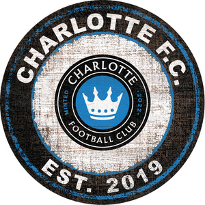 Charlotte FC 24" Heritage Logo Round Wood Sign - 24"