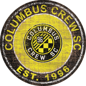 Columbus Crew Heritage Logo Round Wood Sign - 24"