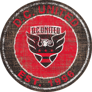 D.C. United Heritage Logo Round Wood Sign - 24"