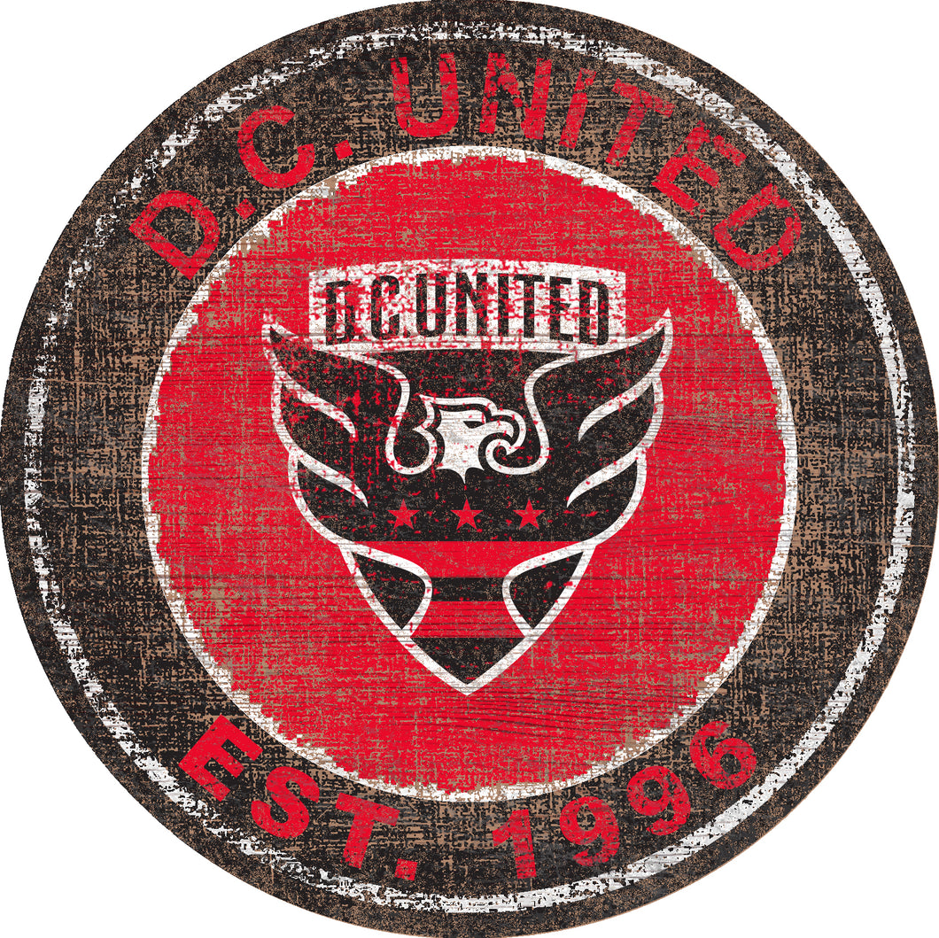 D.C. United Heritage Logo Round Wood Sign - 24