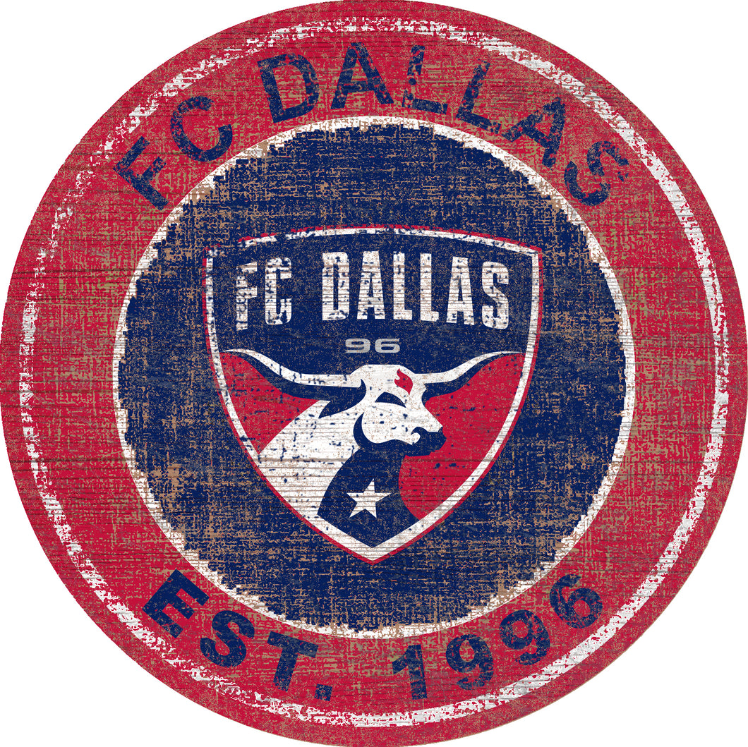 FC Dallas Heritage Logo Round Wood Sign - 24