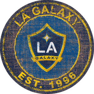 LA Galaxy Heritage Logo Round Wood Sign - 24"