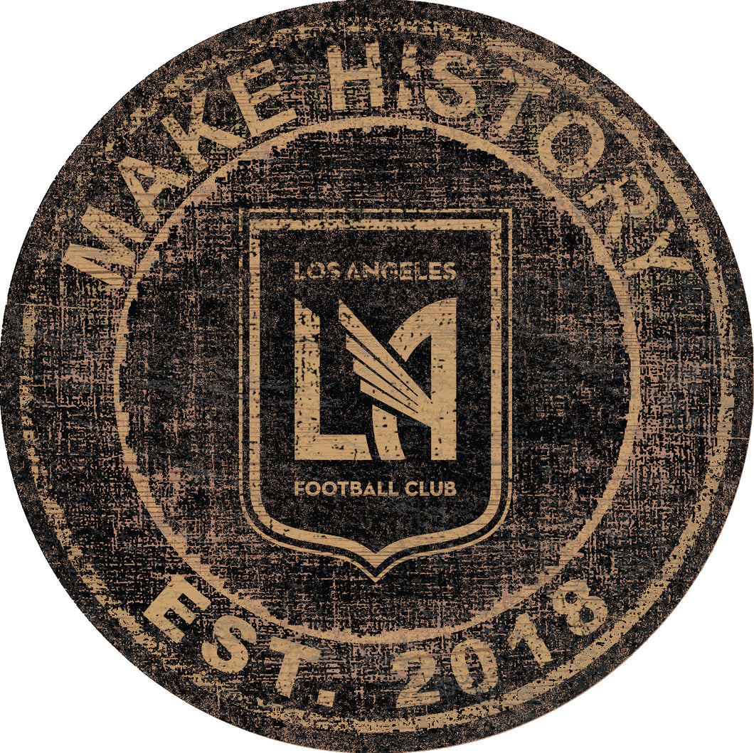 Los Angeles FC Heritage Logo Round Wood Sign - 24