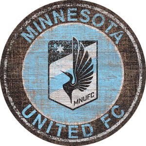 Minnesota United Heritage Logo Round Wood Sign - 24"