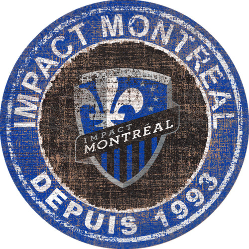 Montreal Impact Heritage Logo Round Wood Sign - 24