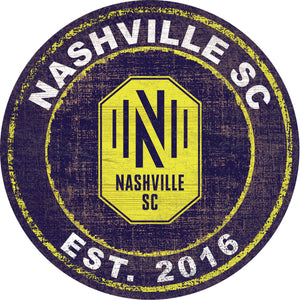 Nashville SC 24" Heritage Logo Round Wood Sign - 24"