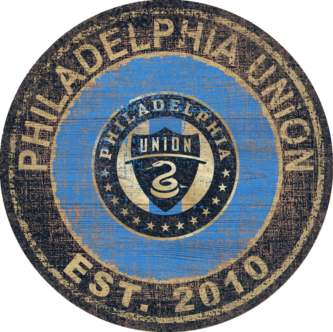 Philadelphia Union Heritage Logo Round Wood Sign - 24