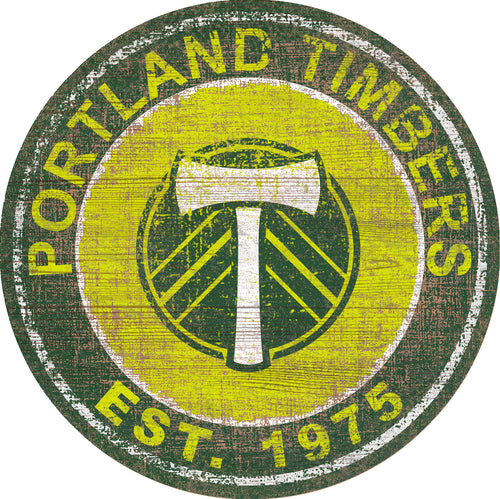 Portland Timbers Heritage Logo Round Wood Sign - 24