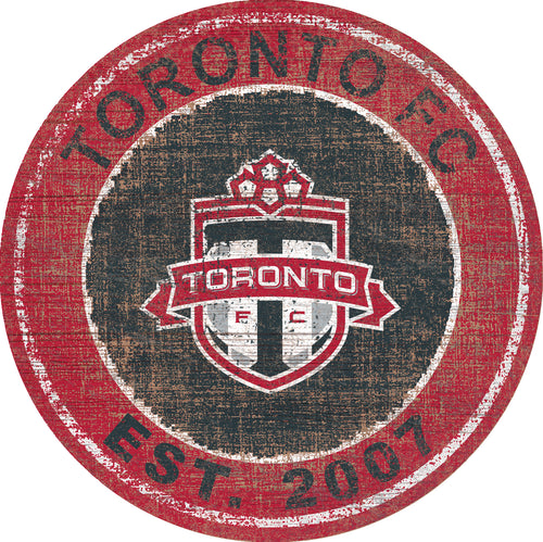 Toronto FC Heritage Logo Round Wood Sign - 24