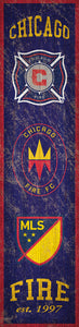 Chicago Fire Heritage Banner Wood Sign - 6"x24"
