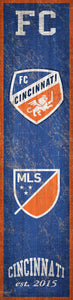 FC Cincinnati Heritage Banner Wood Sign - 6"x24"