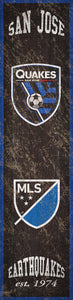 San Jose Earthquakes Heritage Banner Wood Sign - 6"x24"