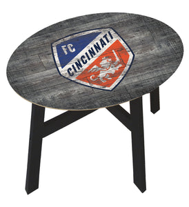 FC Cincinnati Distressed Logo Wood Side Table