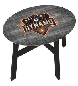 Houston Dynamo Distressed Logo Wood Side Table