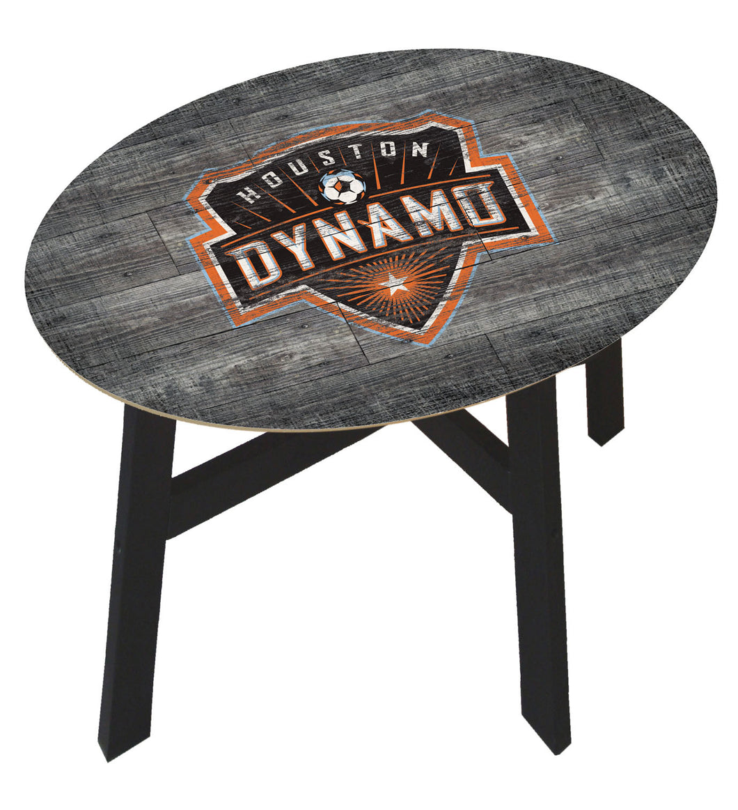 Houston Dynamo Distressed Logo Wood Side Table