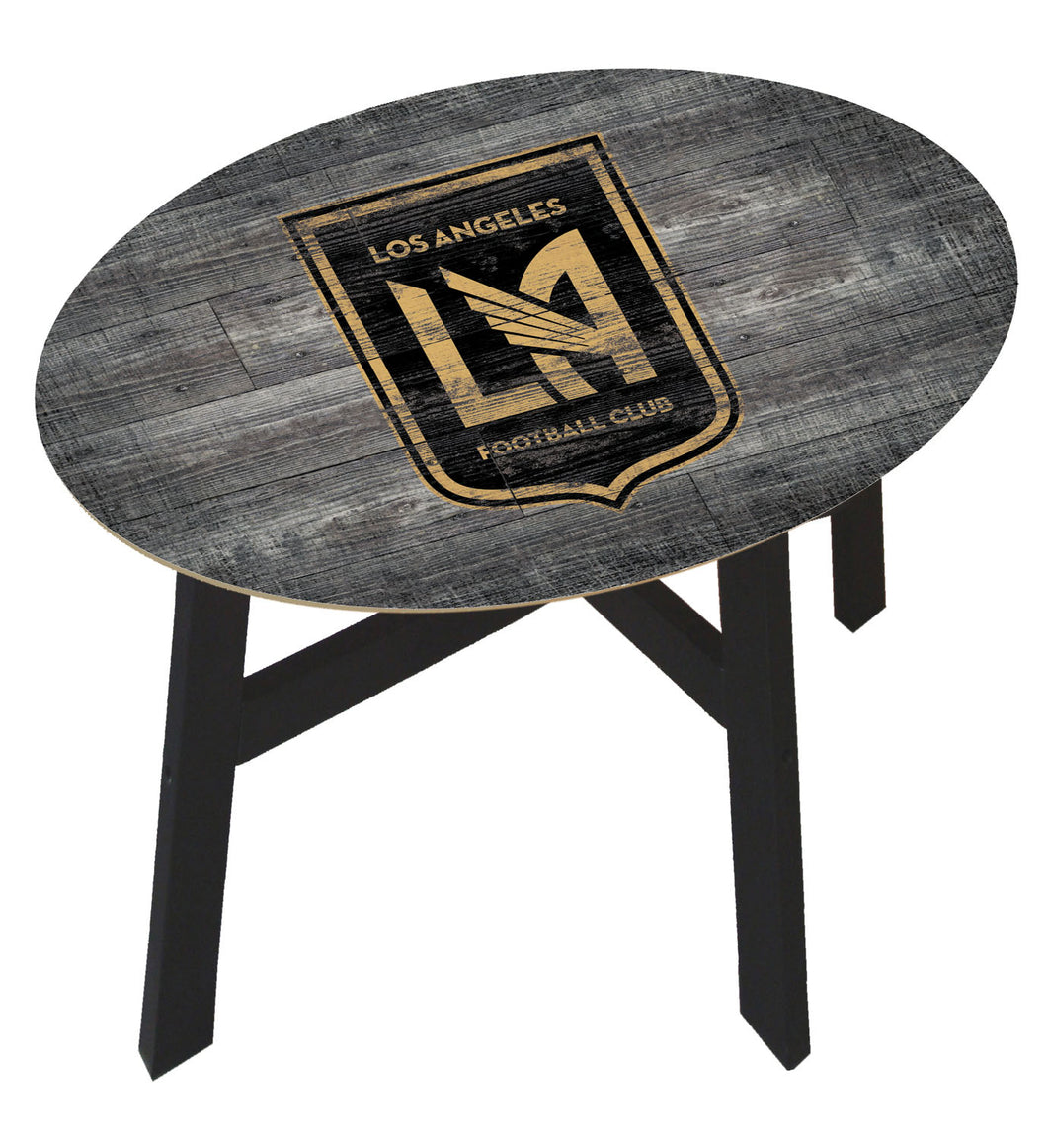 Los Angeles FC Distressed Logo Wood Side Table