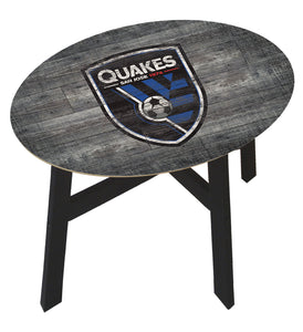 San Jose Earthquakes Distressed Logo Wood Side Table
