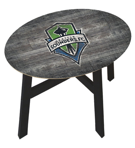 Seattle Sounders Distressed Logo Wood Side Table