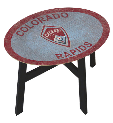 Colorado Rapids Team Color Wood Side Table