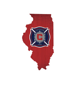 Chicago Fire Team Color Logo State Sign
