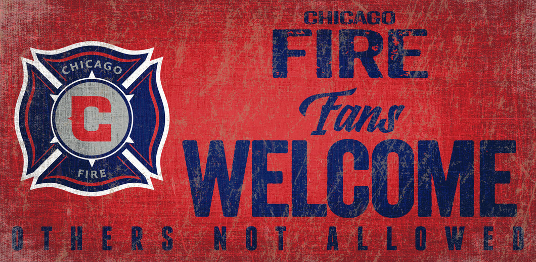 Chicago Fire Fans Welcome Wood Sign