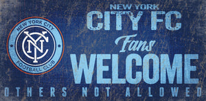 New York City FC  Fans Welcome Wood Sign