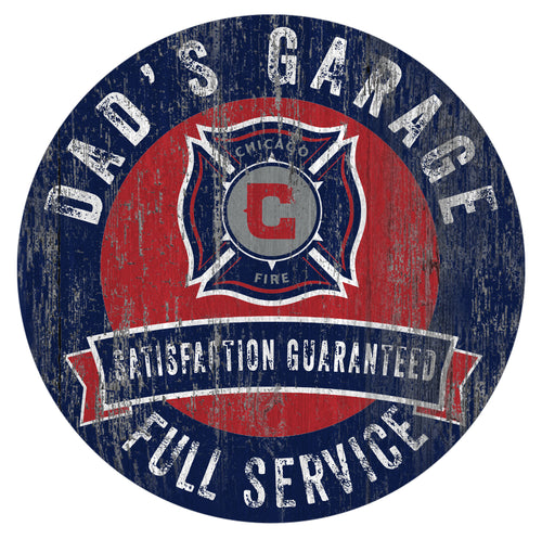 Chicago Fire Dad's Garage Sign