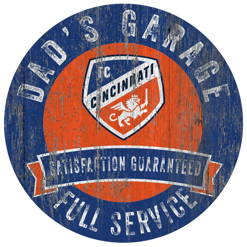 FC Cincinnati Dad's Garage Wood Sign