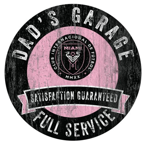 Inter Miami Dad's Garage Wood Sign