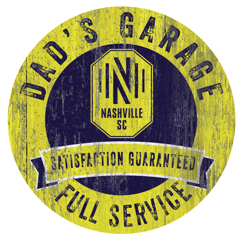 Nashville SC Dad's Garage Wood Sign
