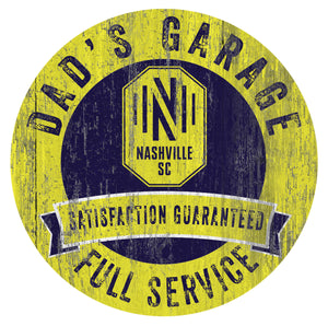 Nashville SC Dad's Garage Wood Sign