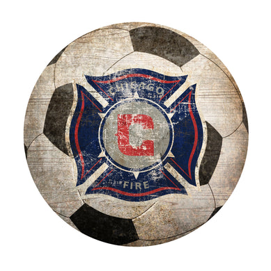 Chicago Fire  Soccer Ball Shaped Sign