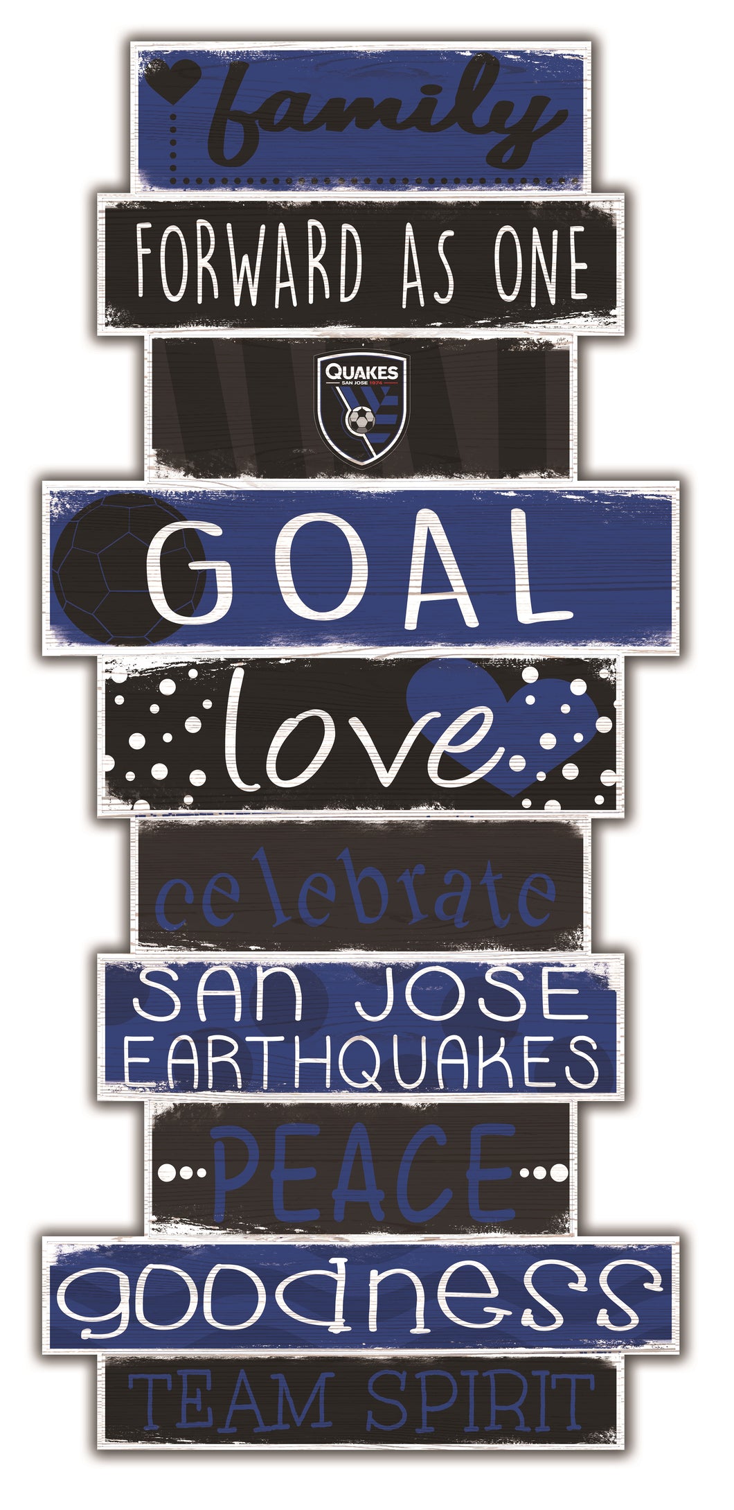 San Jose Earthquakes Celebrations Stack Wood Sign