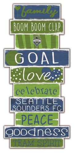 Seattle Sounders Celebrations Stack Wood Sign