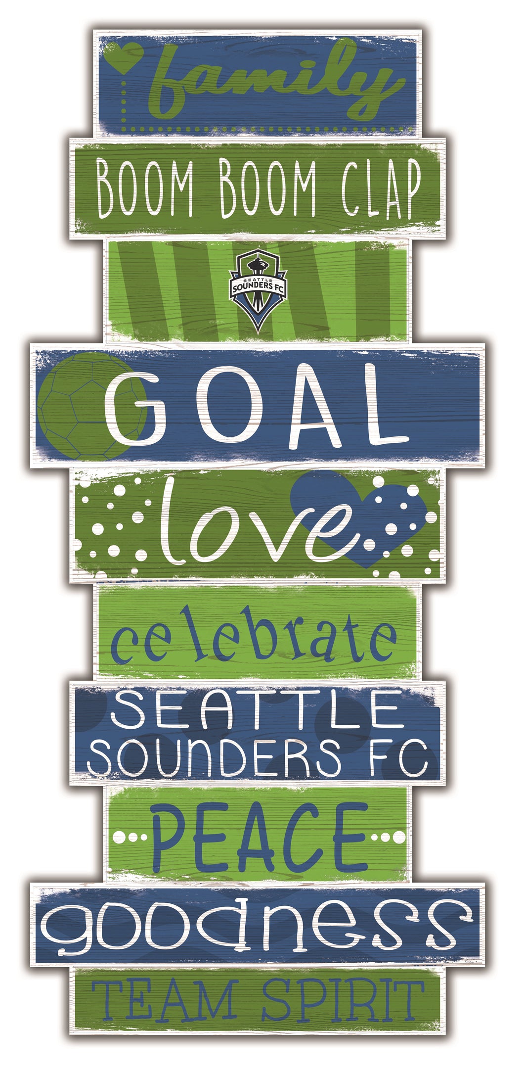 Seattle Sounders Celebrations Stack Wood Sign