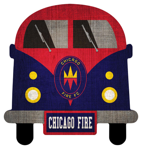 Chicago Fire Team Bus Wood Sign