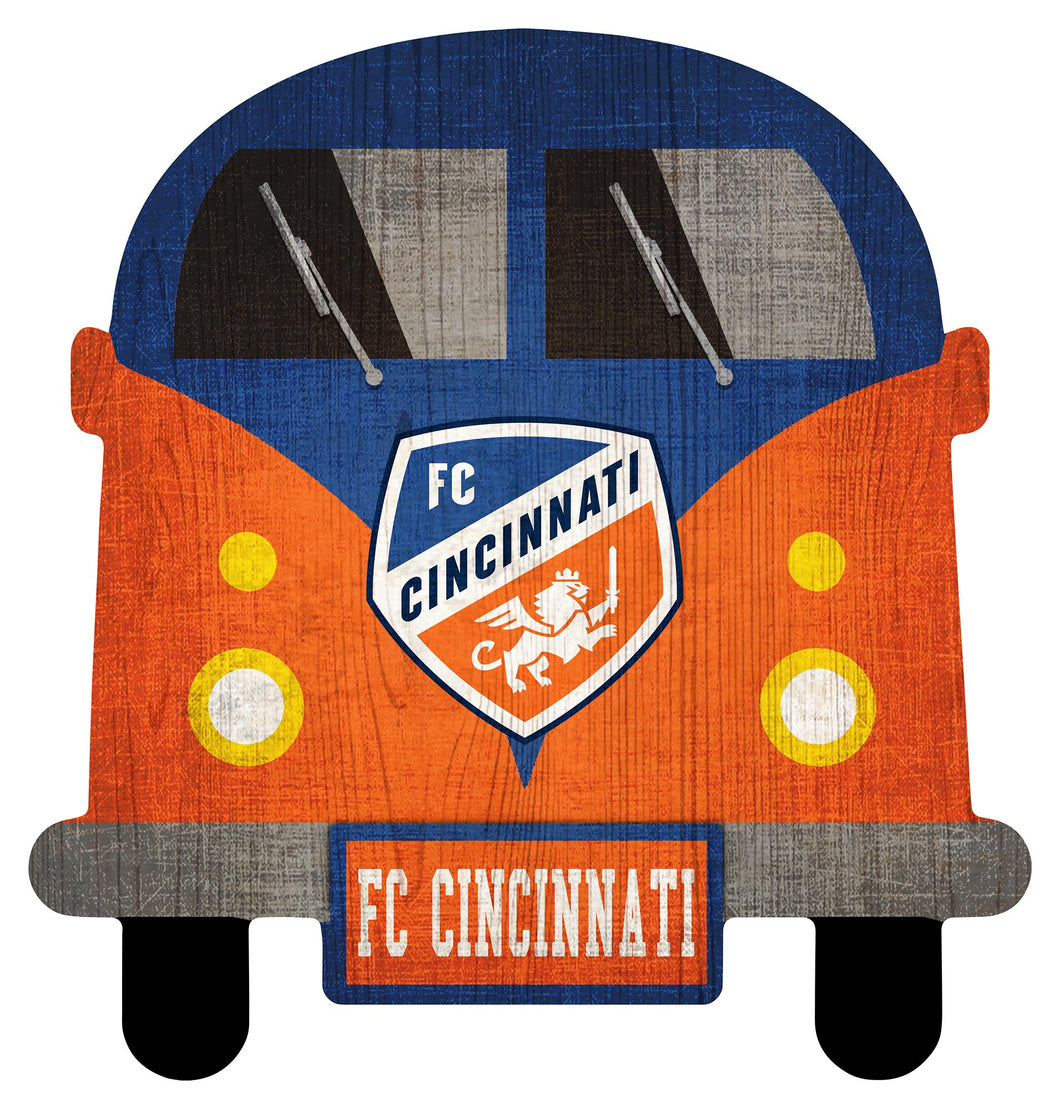 FC Cincinnati Team Bus Wood Sign