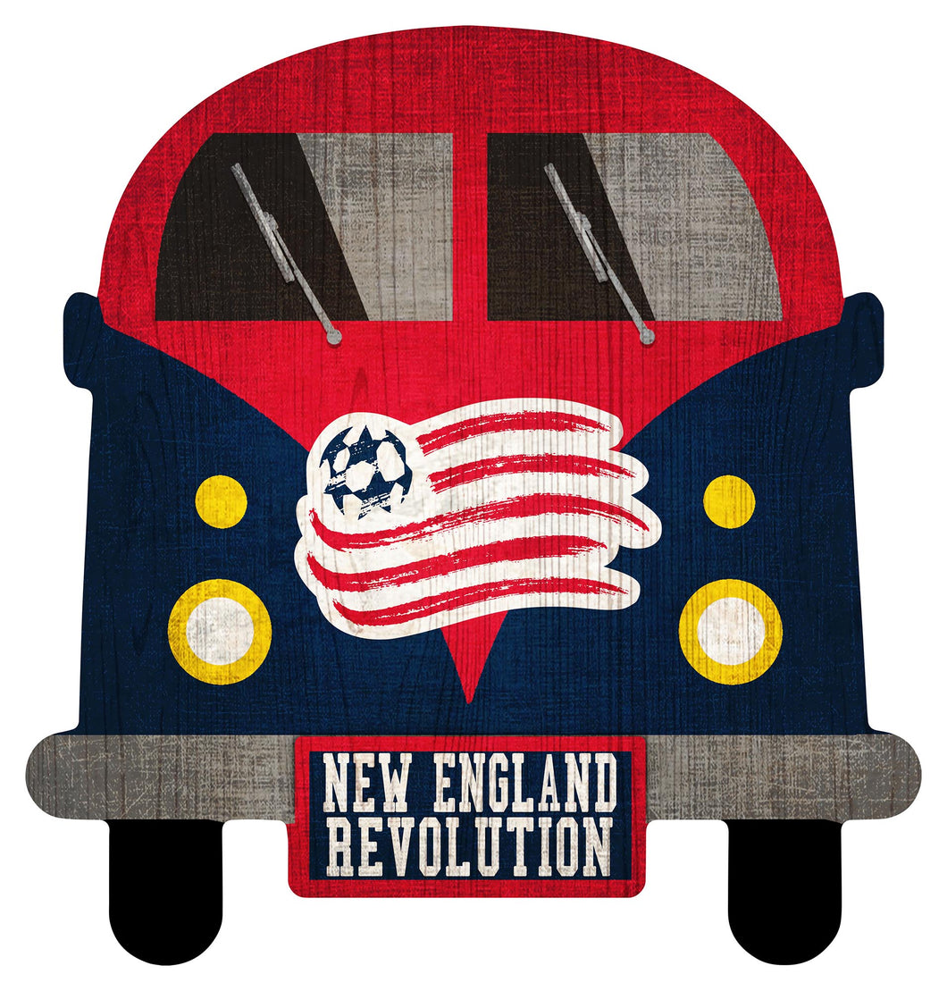 New England Revolution Team Bus Wood Sign
