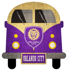 Orlando City Team Bus Wood Sign