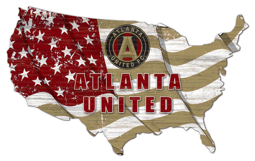 Atlanta United USA Shape Wood Sign