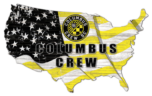 Columbus Crew USA Shape Wood Sign