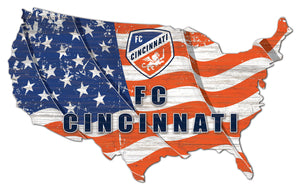 FC Cincinnati USA Shape Wood Sign