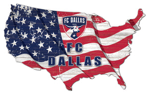 FC Dallas USA Shape Wood Sign