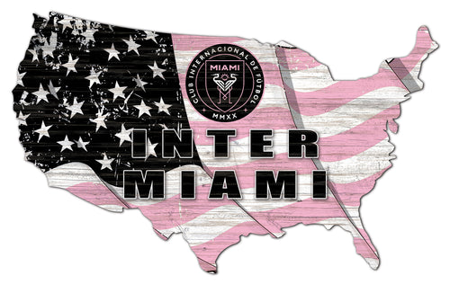 Inter Miami CF USA Shape Wood Sign