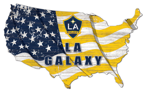 LA Galaxy USA Shape Wood Sign