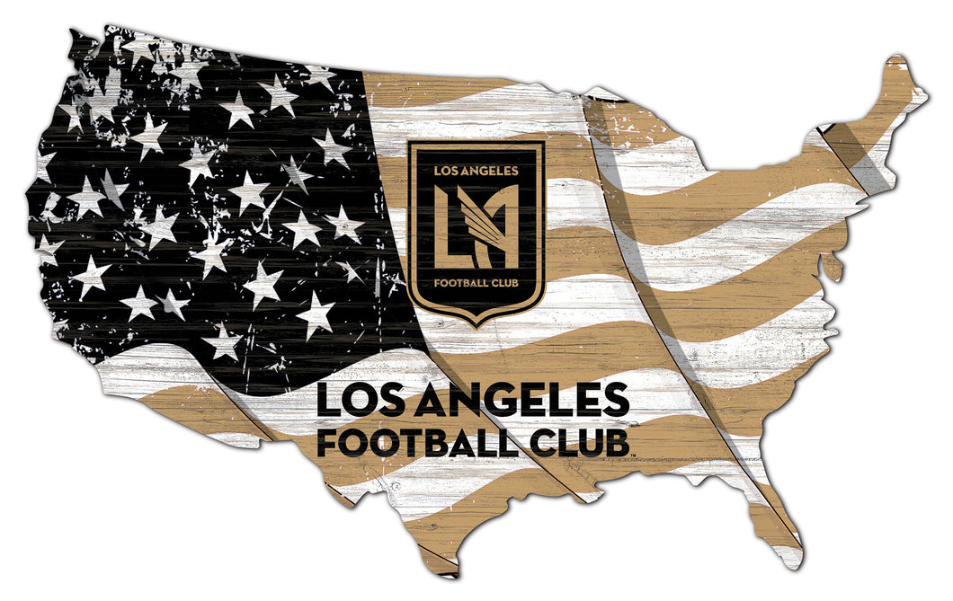 Los Angeles FC USA Shape Wood Sign