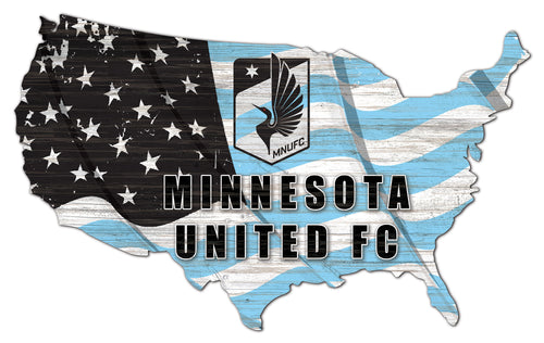 Minnesota United USA Shape Wood Sign