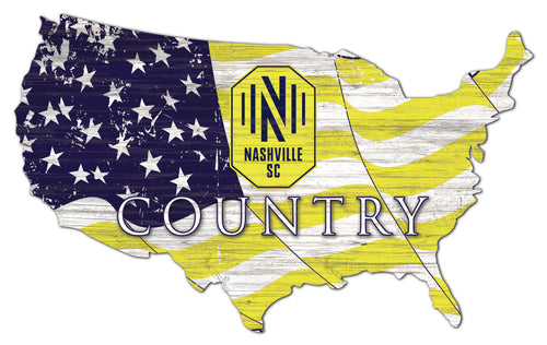 Nashville SC USA Shape Wood Sign